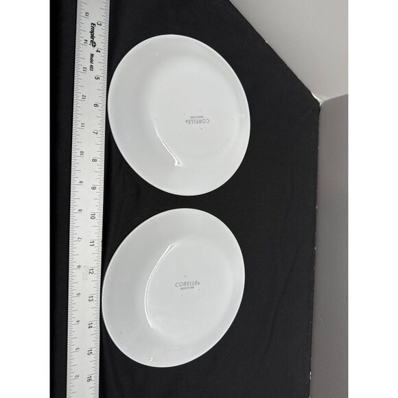 Corelle Dancer Prancer Winter Deer White & Gold Holiday Dessert Plates Set Of 2 - Picture 3 of 5